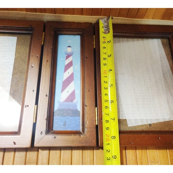 Warren Kimble Saltbox House Tri-fold Picture Frame Fetco 5x7 Photo Wood Folkart - Picture 8 of 8